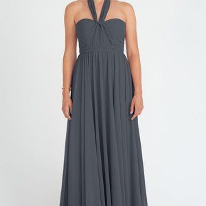 Jenny Yoo Storm Gray Strapless Mira Gown